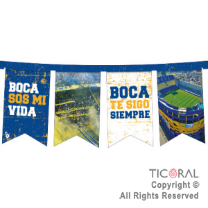 BOCA AZUL Y ORO BANDERIN FELIZ CUMPLE ART x 1